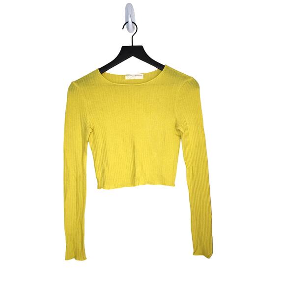 Project Social T x Urban Outfitters Yellow Ribbed Crop LS - Picture 2 of 6